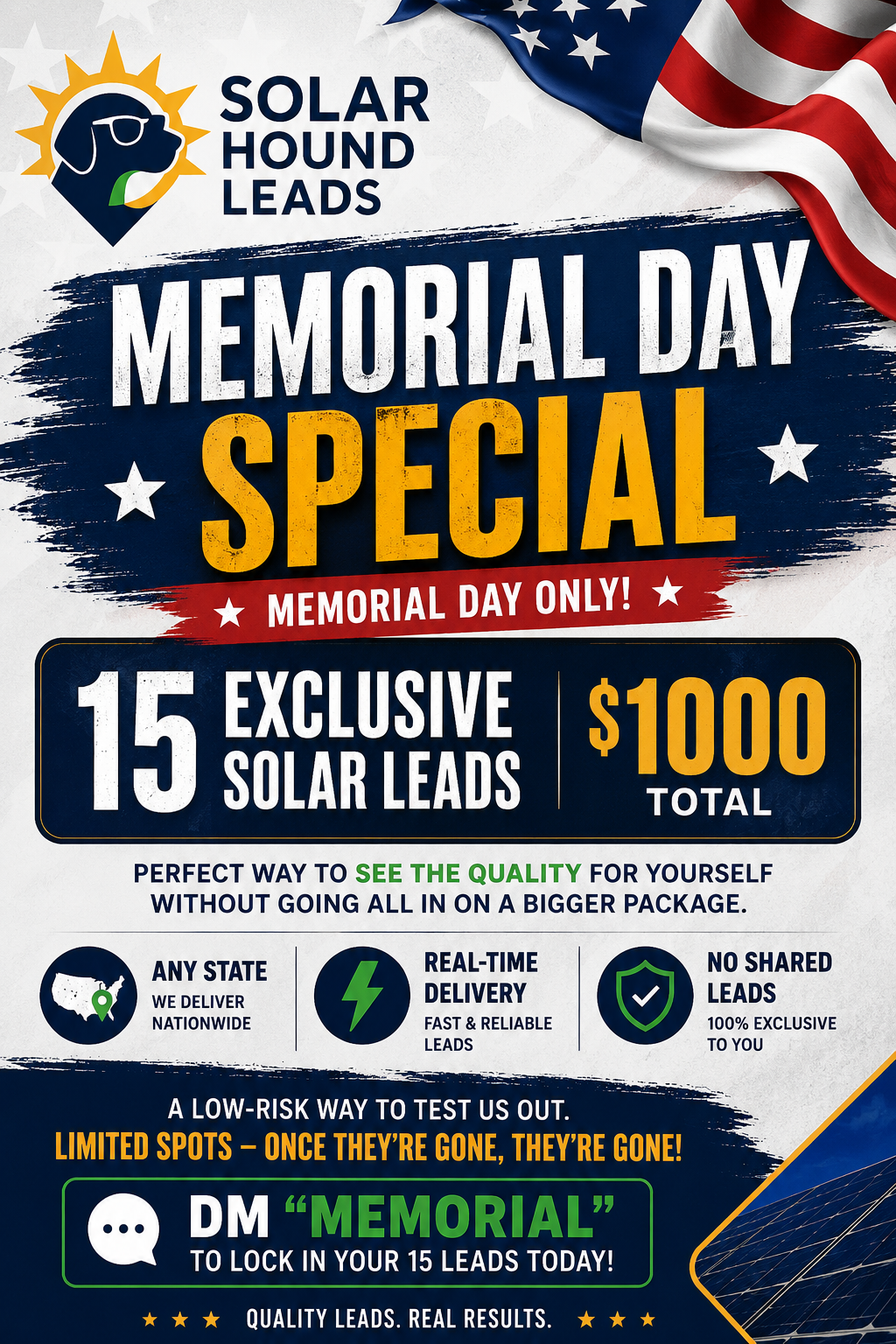 Memorial Day Special! 15 Leads for $1000